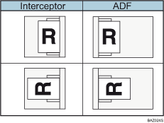Ilustración de la orientación del papel en el intercalador