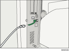 ilustración de la conexión del cable de Ethernet