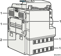 Illustration av huvudenhet (numrerade detaljer)