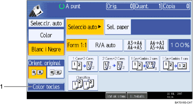 Il·lustració de la pantalla del panell d'operacions numerada