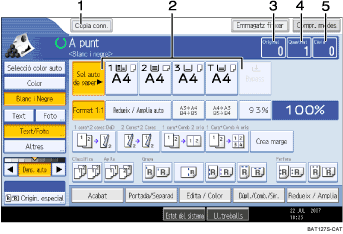 Il·lustració de la pantalla del panell d'operacions numerada