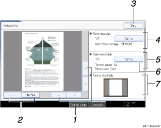 Il·lustració de la pantalla del panell d'operacions numerada