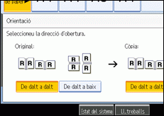 Il·lustració de la pantalla del panell d'operacions