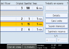 Il·lustració de la pantalla del panell d'operacions