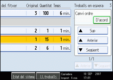 Il·lustració de la pantalla del panell d'operacions