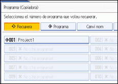 Il·lustració de la pantalla del panell d'operacions