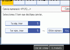 Il·lustració de la pantalla del panell d'operacions