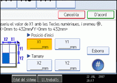 Il·lustració de la pantalla del panell d'operacions