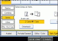 Il·lustració de la pantalla del panell d'operacions