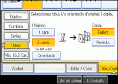 Il·lustració de la pantalla del panell d'operacions