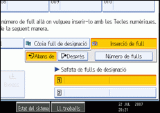 Il·lustració de la pantalla del panell d'operacions