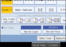 Il·lustració de la pantalla del panell d'operacions