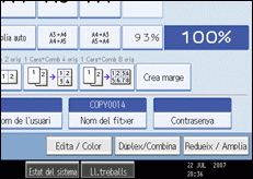 Il·lustració de la pantalla del panell d'operacions