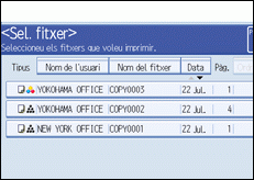 Il·lustració de la pantalla del panell d'operacions
