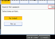 Il·lustració de la pantalla del panell d'operacions