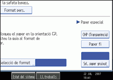 Il·lustració de la pantalla del panell d'operacions