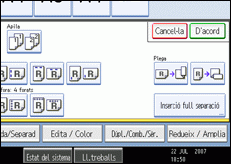 Il·lustració de la pantalla del panell d'operacions