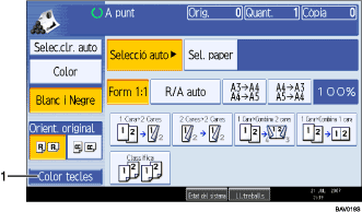 Il·lustració de la pantalla del panell de control numerada com a il·lustració de crida
