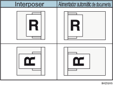 Il·lustració de l'orientació del paper a l'intercalador