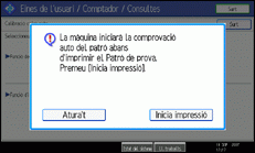 Il·lustració de la pantalla del panell d'operacions