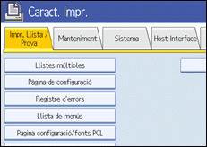 Il·lustració de la pantalla del panell de control
