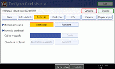 Il·lustració de la pantalla del panell de control