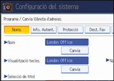 Il·lustració de la pantalla del panell de control