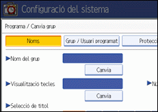 Il·lustració de la pantalla del panell de control