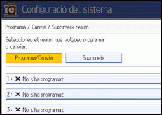 Il·lustració de la pantalla del panell de control
