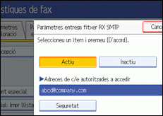 Il·lustració de la pantalla del panell de control