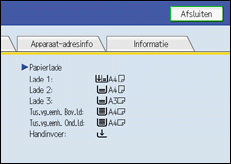 Schermafbeelding Bedieningspaneel