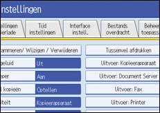 Schermafbeelding Bedieningspaneel