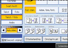 Illustrasjon av skjermen på brukerpanelet.