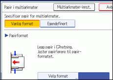 Illustrasjon av skjermen på brukerpanelet.