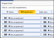 Illustrasjon av skjermen på brukerpanelet.