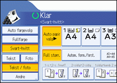Illustrasjon av skjermen på brukerpanelet.
