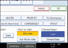 Illustrasjon av skjermen på brukerpanelet.