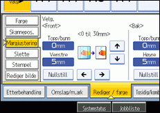 Illustrasjon av skjermen på brukerpanelet.