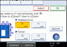 Illustrasjon av skjermen på brukerpanelet.