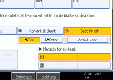 Illustrasjon av skjermen på brukerpanelet.