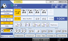 Illustrasjon av skjermen på brukerpanelet.
