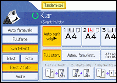 Illustrasjon av skjermen på brukerpanelet.