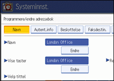 Illustrasjon av operasjonspanelet