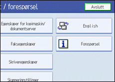 Illustrasjon av operasjonspanelet
