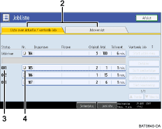 De nummererede illustrationer på skærmpanelet kalder en illustration frem