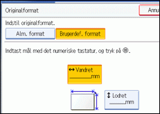 Illustration af betjeningspanelets skærm