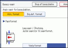 Illustration af betjeningspanelets skærm