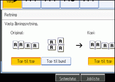 Illustration af betjeningspanelets skærm