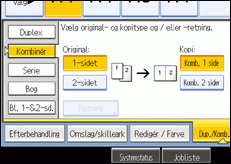 Illustration af betjeningspanelets skærm