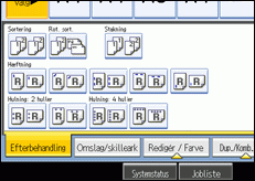 Illustration af betjeningspanelets skærm